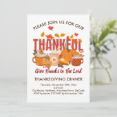 Christlicher Pumpkin THANKFUL Erntedank Einladung (Stehend Vorderseite)