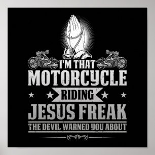 Christlicher Radfahrer Ich bin der Motorradfahrer  Poster