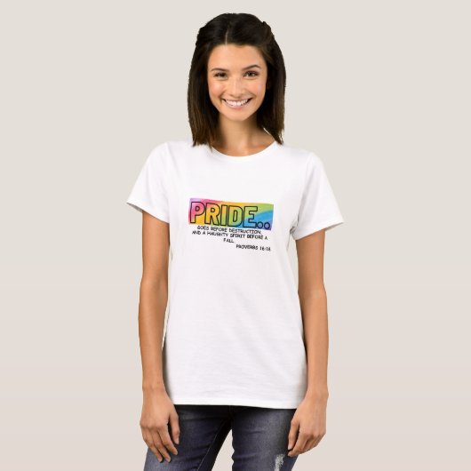 Christlicher Rainbow Pride T - Shirt mit Bibelvers (Vorne ganz)