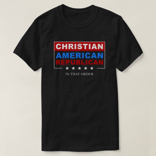 Christlicher republikanischer Patriotic USA Faith T-Shirt (Design vorne)