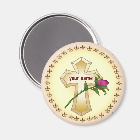 Christlicher Rose-Magnet Magnet (Vorderseite/Rückseite)