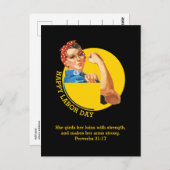 Christlicher ROSIE RIVETER Arbeitstag Postkarte (Vorne/Hinten)