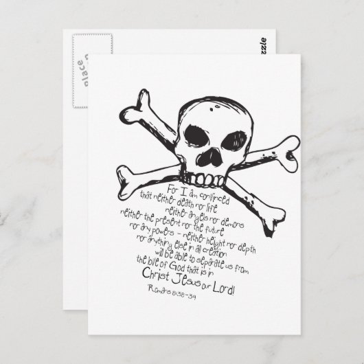 Christlicher Schädel Postkarte (Vorne/Hinten)