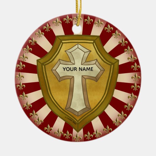 Christlicher Schild Keramik Ornament (Vorne)