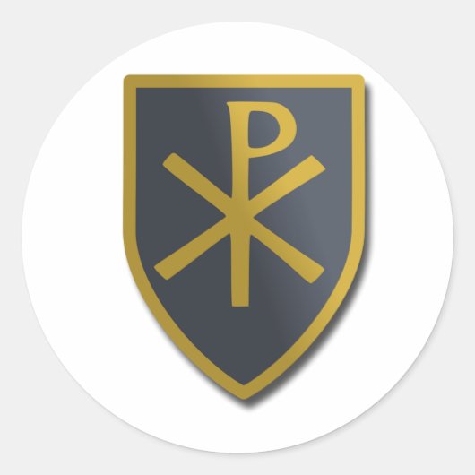 Christlicher Schild Runder Aufkleber (Vorderseite)