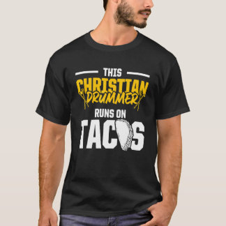 Christlicher Schlagzeuger Kirchenanbetung Schlagze T-Shirt