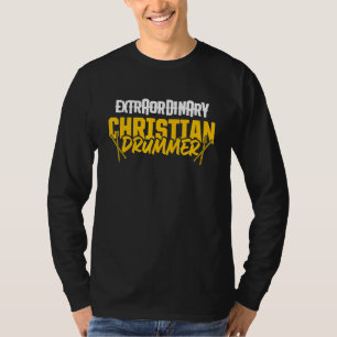 Christlicher Schlagzeuger Kirchenanbetung Schlagze T-Shirt