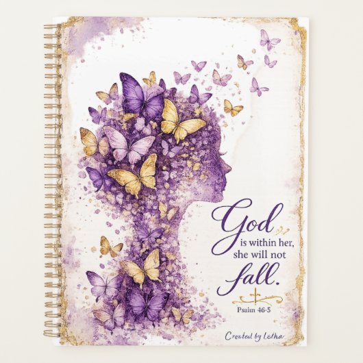 Christlicher Schmetterling Aquarell Planer Psalm 4 (Vorderseite)