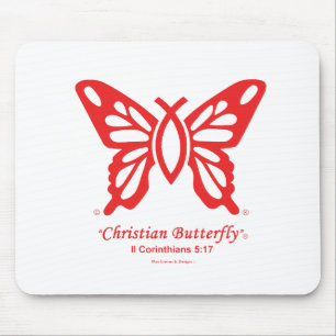 "Christlicher Schmetterlings-" Mousepad