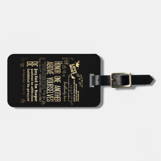 Christlicher schriftmäßiger Bibel-Vers - Gepäckanhänger (Vorderseite horizontal)