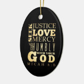 Christlicher schriftmäßiger Bibel-Vers - Micah 6:8 Keramik Ornament (Links)