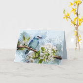 Christlicher Scripture-Beileids-Karten-Blau-Vogel Karte (Gelbe Blume)