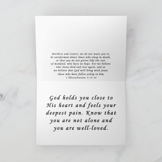 Christlicher Scripture-Beileids-Karten-Wasserfall Karte (Innenseite)