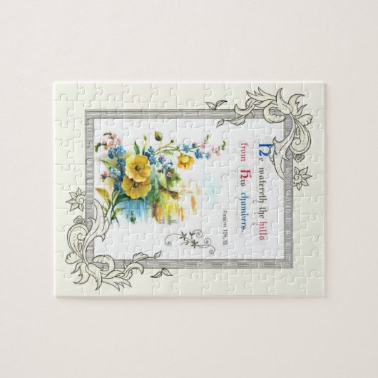 Christlicher Scripture und hübsche Blumen Puzzle (Horizontal)