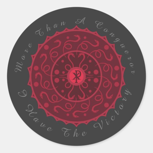 Christlicher Sieg Runder Aufkleber (Vorderseite)