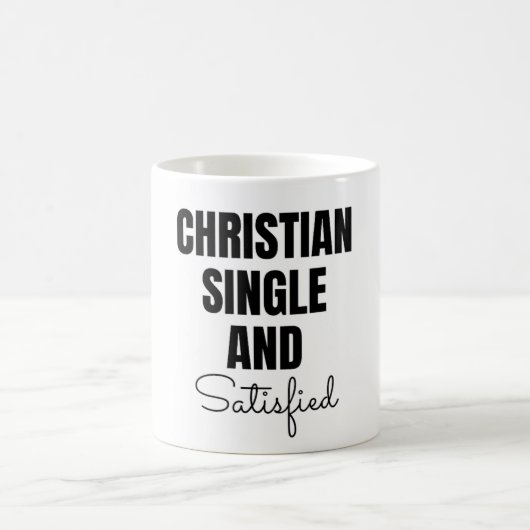 Christlicher Single und Zufriedene Kaffee-Tasse Kaffeetasse (Mittel)