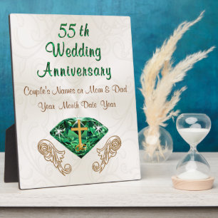 Christlicher Smaragd 55. Hochzeitstag Geschenkidee Fotoplatte