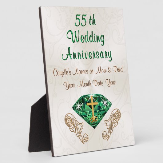 Christlicher Smarald 55 - Geschenk zum Hochzeitsta Fotoplatte (Seite)