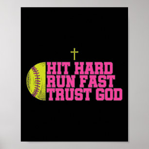 Christlicher Softball, Hart treffen Schnell laufen Poster