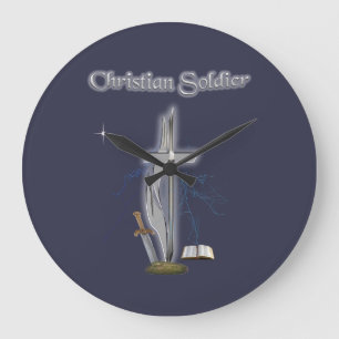 christlicher Soldat Große Wanduhr