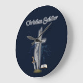 christlicher Soldat Große Wanduhr (Winkel)