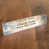 Christlicher Sonnenaufgangsweide Vogelkirchenpaste Namensplakette (Seite)