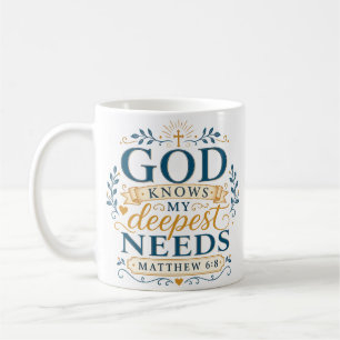 Christlicher Spruch: Gott kennt meine tiefsten Bed Kaffeetasse