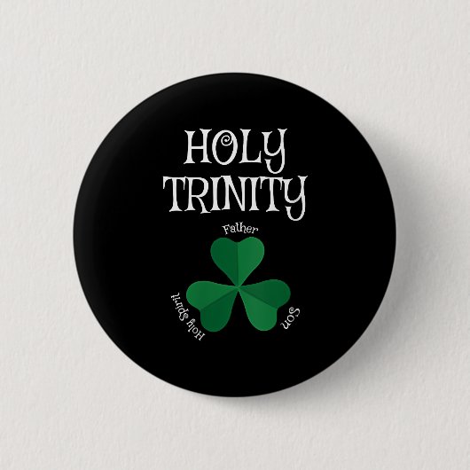 Christlicher St Patricks Day - Kleeblatt Dreifalti Button (Vorderseite)