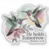 Christlicher Sticker für Hummingbird Bible Verse (Vorderseite)