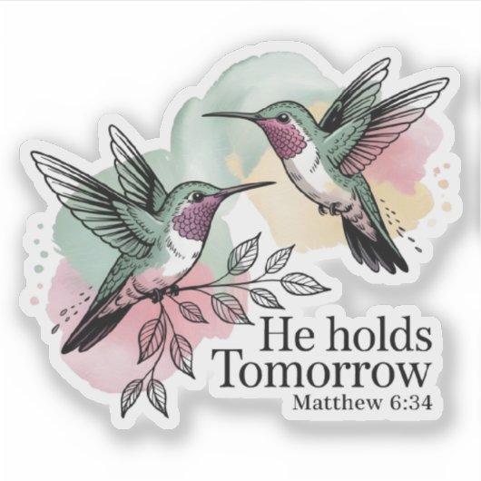 Christlicher Sticker für Hummingbird Bible Verse (Vorderseite)