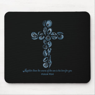 Christlicher Strandurlaub im Muschelstil Glaubensk Mousepad