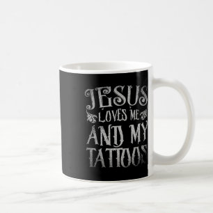 Christlicher Tattoo-Künstler Jesus Liebe mich und  Kaffeetasse