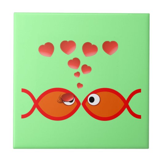 Christlicher Valentine orange v2 Fliese (Vorderseite)