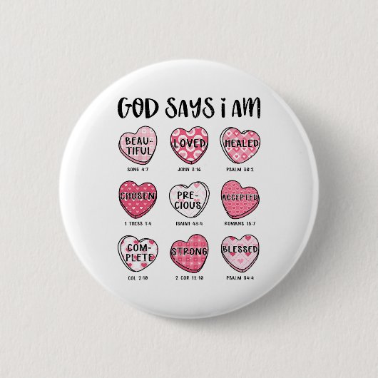 Christlicher Valentingott sagt Bibelverse Herz F Button (Vorderseite)