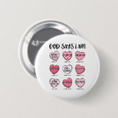Christlicher Valentingott sagt Bibelverse Herz F Button (Vorne & Hinten)