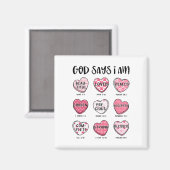 Christlicher Valentingott sagt Bibelverse Herz F Magnet (Vorderseite/Rückseite)