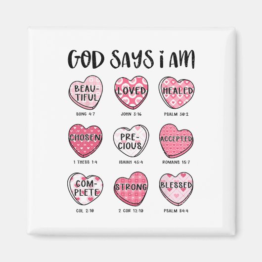 Christlicher Valentingott sagt Bibelverse Herz F Magnet (Vorne)