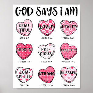 Christlicher Valentinstag Gott sagt Bibelverse Her Poster