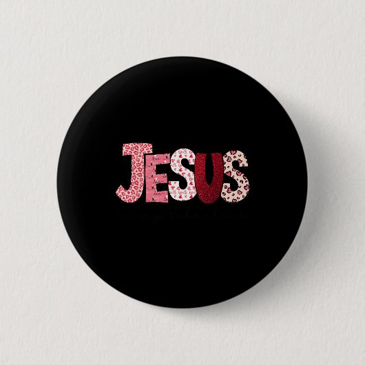Christlicher Valentinstag Jesus Religiöser Valenti Button (Vorderseite)
