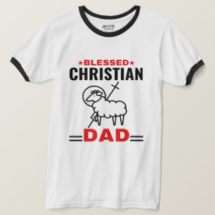Christlicher Vater Basic Ringer T - Shirt