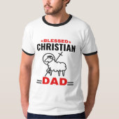 Christlicher Vater Basic Ringer T - Shirt (Vorderseite)