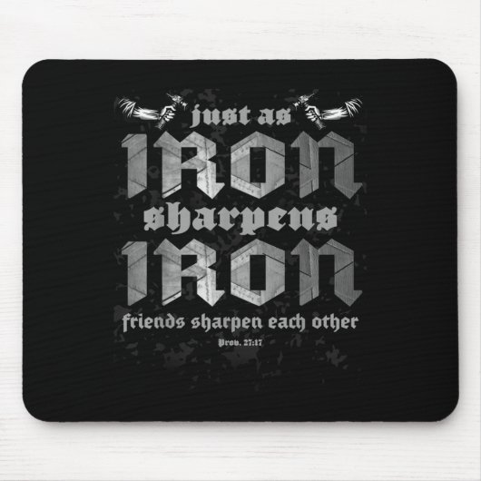 Christlicher Vater Eisen-Sharpens-Eisen-Bibelspric Mousepad (Vorne)