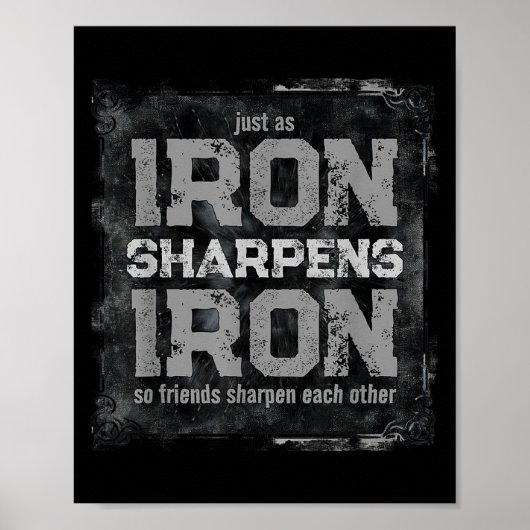 Christlicher Vater Eisen Sharpens Eiserne Schrift  Poster (Vorne)