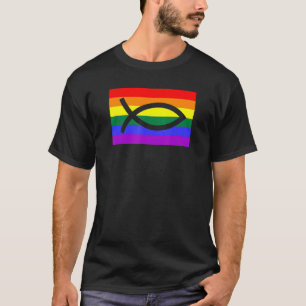 Christlicher Verbündeter Jesus-Fisch Lgbtq Gay Pri T-Shirt