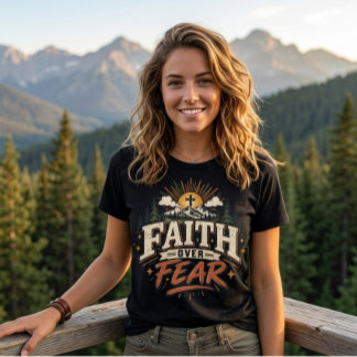 Christlicher Vintage-T-Shirt 'Faith Over Fear' T-Shirt
