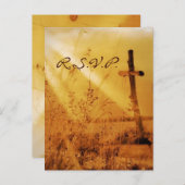 Christlicher Vintager Langlaufhochzeitplan Einladungspostkarte (Vorne/Hinten)