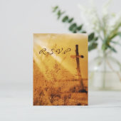 Christlicher Vintager Langlaufhochzeitplan Einladungspostkarte (Stehend Vorderseite)