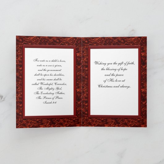 Christlicher Weihnachtsfeiertag Feiertagskarte (Innenseite)