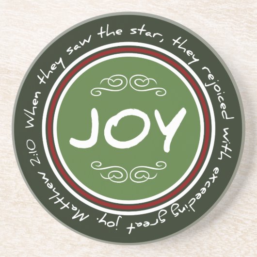 Christlicher Weihnachtsfreude-Bibel-Vers-runder Sandstein Untersetzer (Vorne)