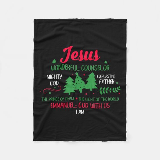 Christlicher Weihnachtsgott mit uns Jesus Tree Fleecedecke (Vorderseite)